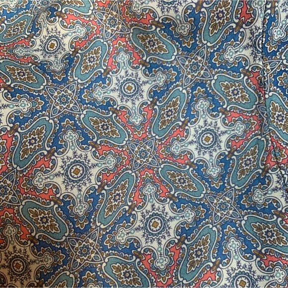 Marc Jacobs Retro 70s Silk Scarf Print Blouse Shirt Peplum Waist Size 4 Blue Red - Picture 7 of 7